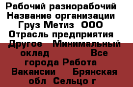 Рабочий-разнорабочий › Название организации ­ Груз-Метиз, ООО › Отрасль предприятия ­ Другое › Минимальный оклад ­ 25 000 - Все города Работа » Вакансии   . Брянская обл.,Сельцо г.